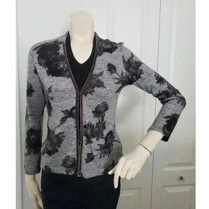 Moiselle Wool blend grey floral cardigan SIZE 2